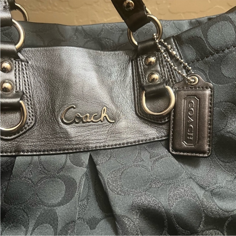 Coach Ashley Signature Charcoal Tote Bag